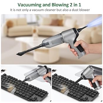 JB-107 3-in-1 Multifunctional Handheld Vacuum Cleaner – Strong Suction Car & Home Vacuum with Blow Function, Brushless Motor, Charging Dock & Sofa Brush