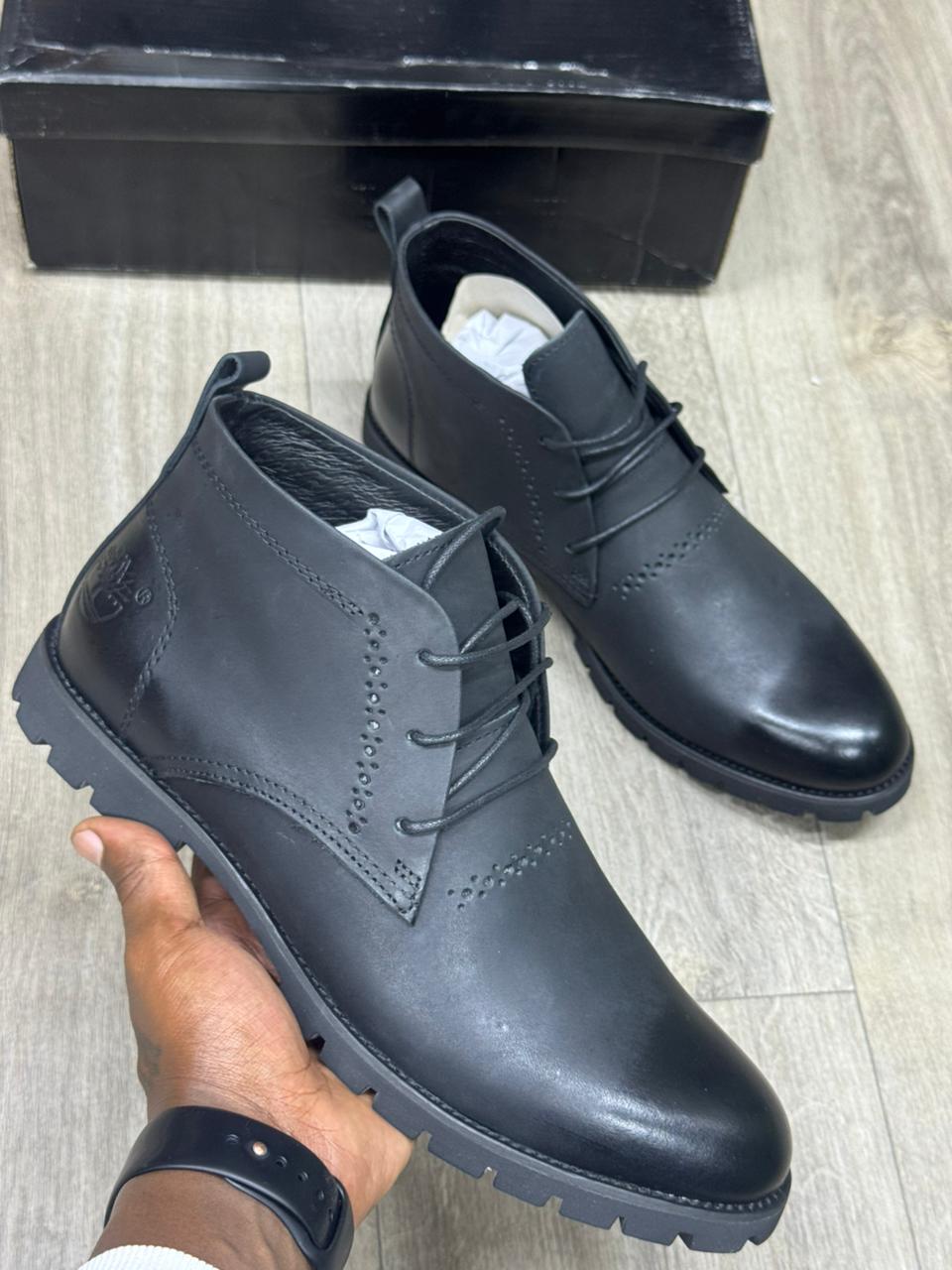 Men's Premium Fashion Ankle Boots - Stylish Brogue Detailed Chukka Boots - Rugged Lug Sole Casual Shoes - Olive, Coffee & Black