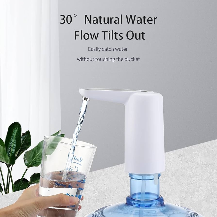 Smart Folding Automatic Water Dispenser - USB Rechargeable Electric Water Pump for 5 Gallon Bottles - Portable Touch Control Drinking Water Pump