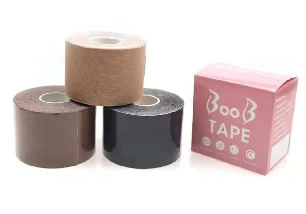Professional Boob Tape - 5M Breast Lift Tape for All Cup Sizes - Waterproof & Sweatproof Skin-Friendly Adhesive