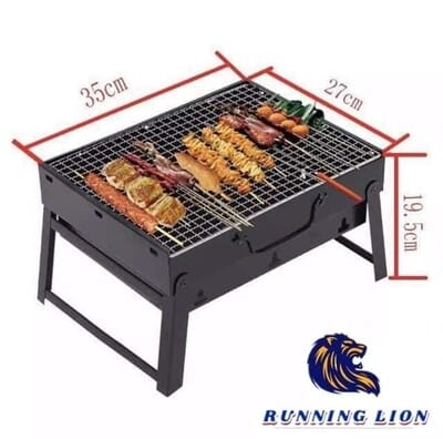 Portable Folding Charcoal BBQ Grill - Compact Tabletop Barbecue Stand for Outdoor Camping, Picnics & Garden Parties