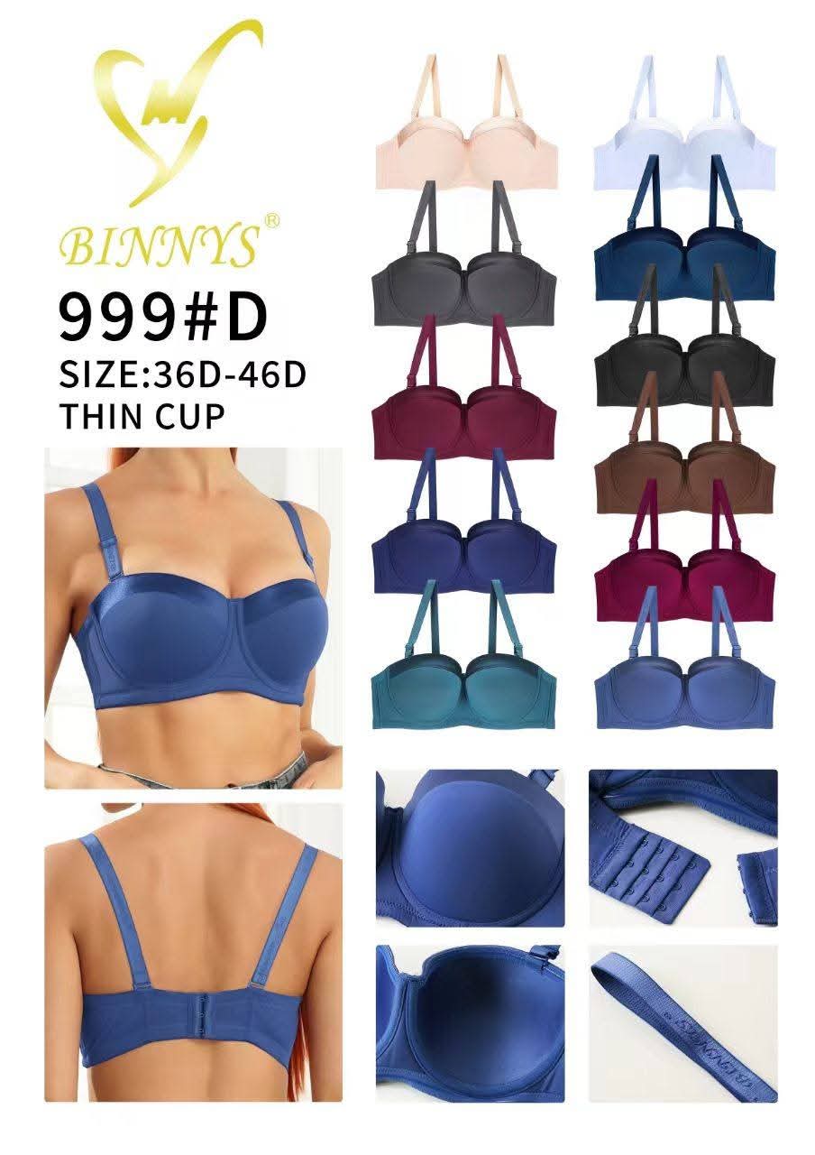 Women  Push-Up Bra Thin Cup Sexy Cross Back Brassiere Comfortable Support Bra 36D-46D