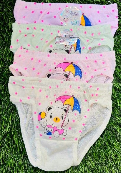 Girls Cotton Cartoon Printed Panties – Soft Breathable Kids Underwear (Pack Options Available)