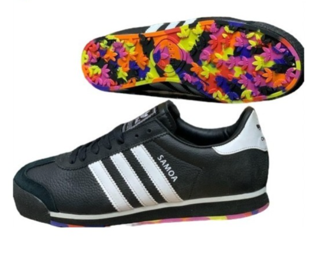 Adidas Samoa trainers are made with a faux leather upper and fitted with a rubber sole for comfort and traction. These sneakers are elegant and will complete your outfit in style