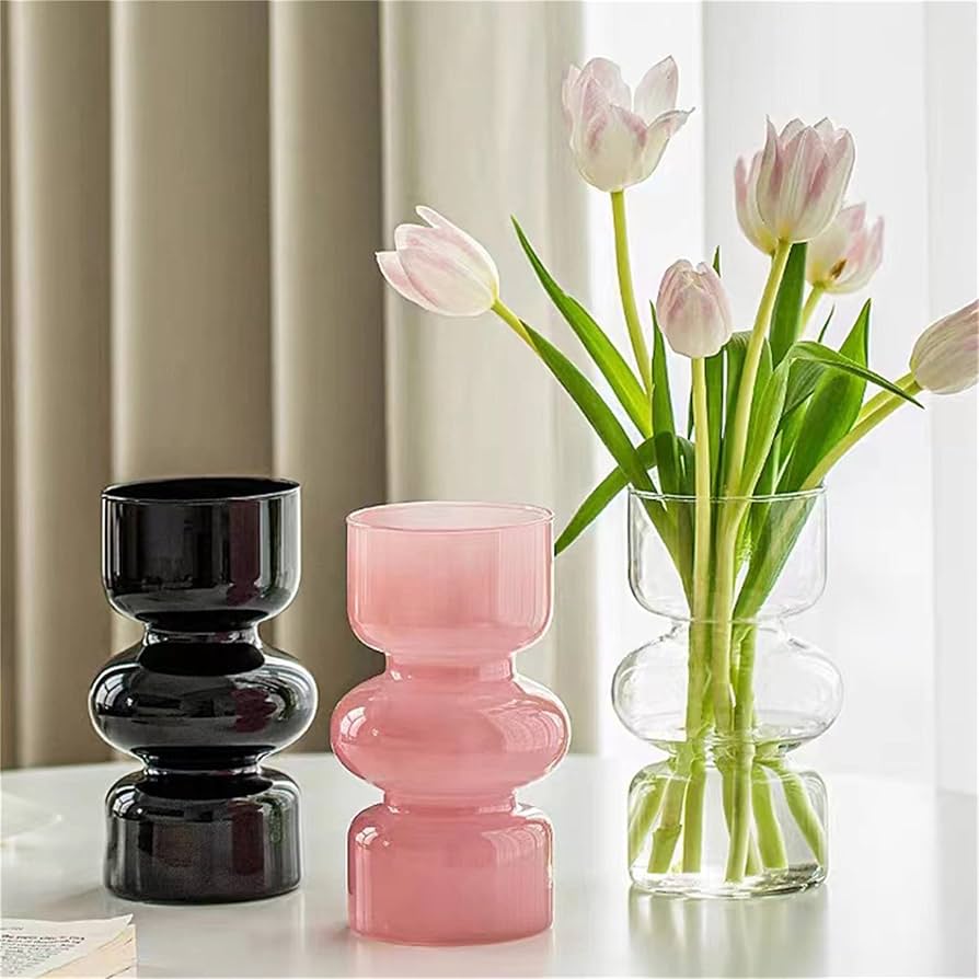 High Quality classic Glass Circular Decorative Flower Vase.  for Home or Office with an Elegant Design Perfect for Displaying Fresh or Artificial Flowers in Living Rooms, Dining Rooms & Entryways