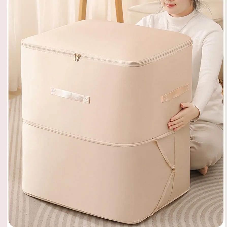 150l Expandable Water proof beddings storage, Ideal for storing duvets bedsheets,clothes in 4  colours Gray peach,biege&skyblue Size 45×55×60cm watch vedio to see houe to use