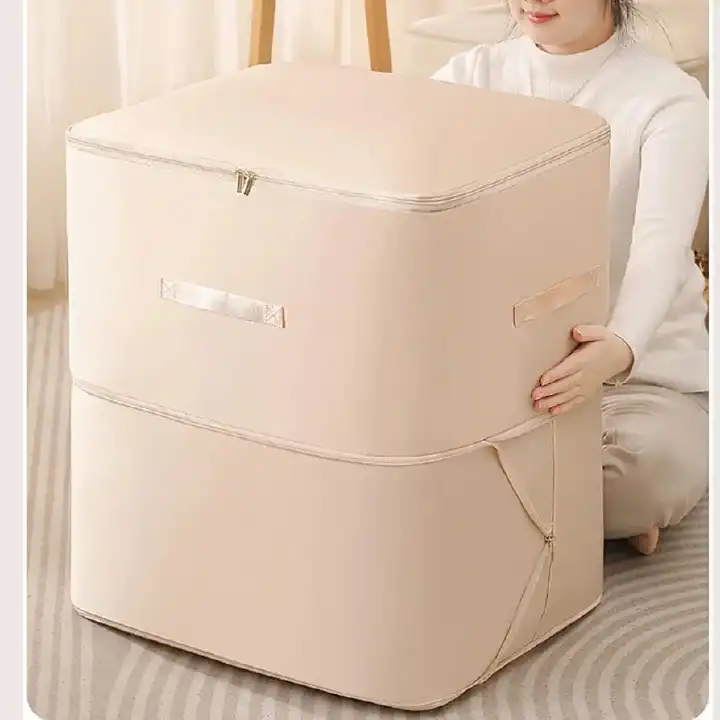 150l Expandable Water proof beddings storage, Ideal for storing duvets bedsheets,clothes in 4  colours Gray peach,biege&skyblue Size 45×55×60cm watch vedio to see houe to use