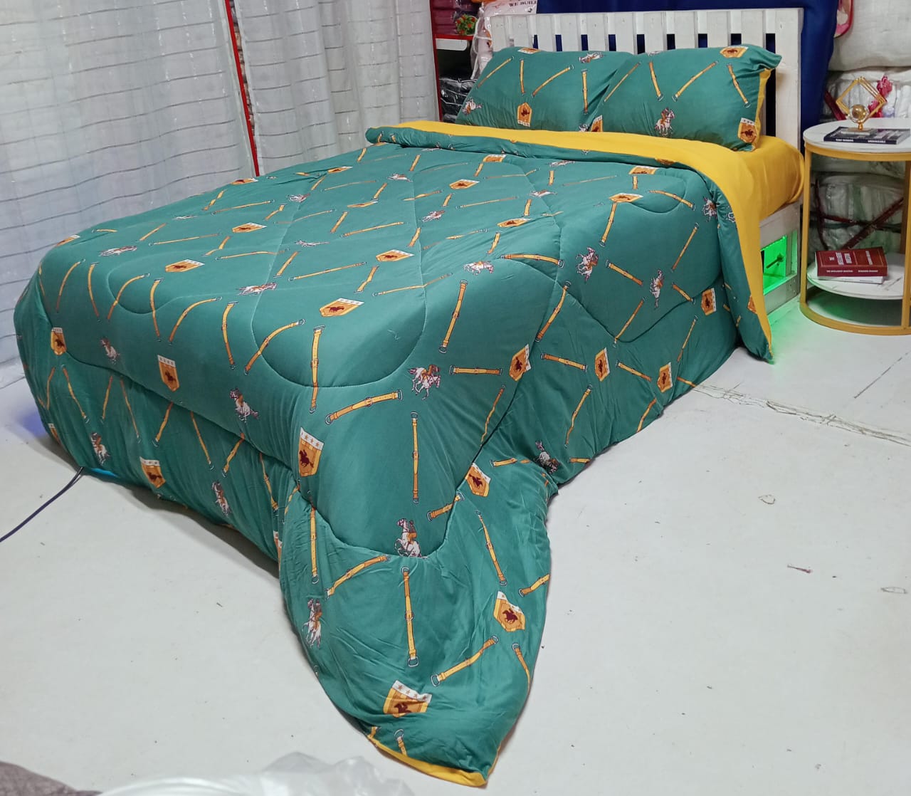 LYCRA Double Sided Cotton Duvet☑️Size:5×6/6×6 with 1 Duvet▫️1Bedsheet ▫️2pillowcases, washing machine friendly, colourful to suit all house themes