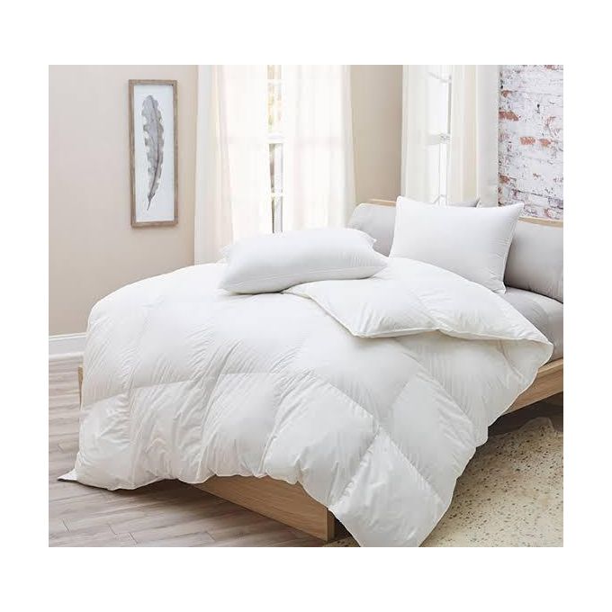 4Pcs Pure White Unbinded Duvet Comforter ( 1 duvet 1 bedsheet 2 pillowcases)