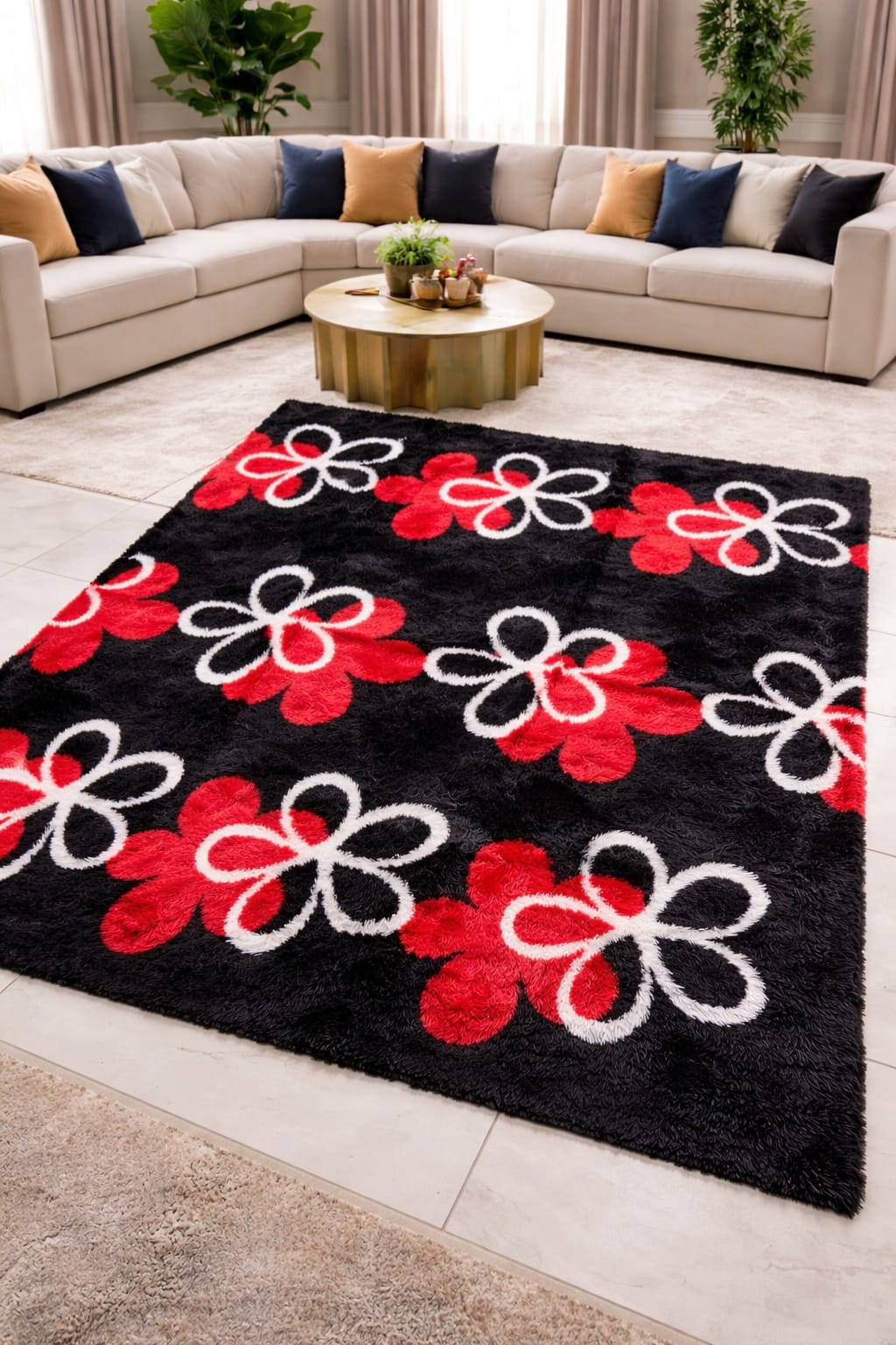 5 By 8 Soft Fluffy Carpets Non-slip Rugs Floor Mat