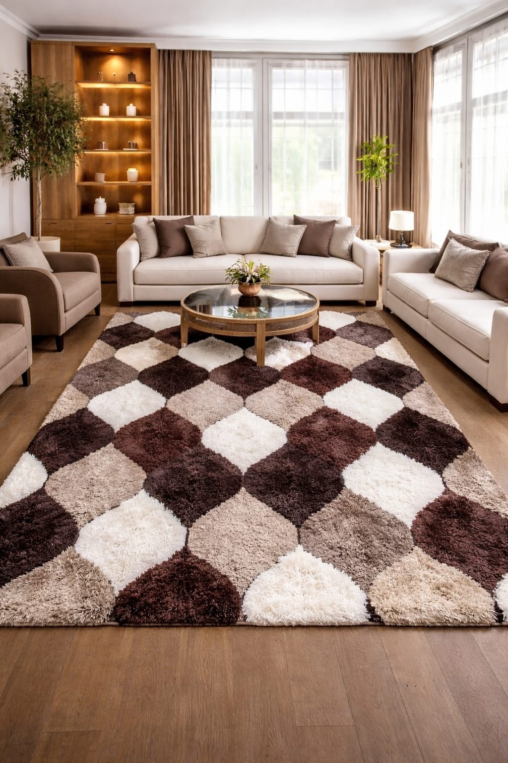 5 By 8 Soft Fluffy Carpets Non-slip Rugs Floor Mat