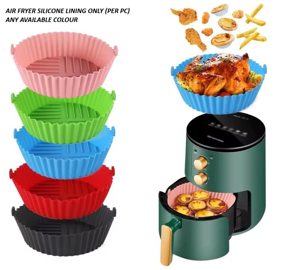 AIR FRYER Silicone Liners – Reusable Non-Stick Air Fryer Basket Liners, Heat Resistant Food Grade Silicone Baking Tray for Air Fryer Oven Microwave, Easy Clean Cooking Accessories