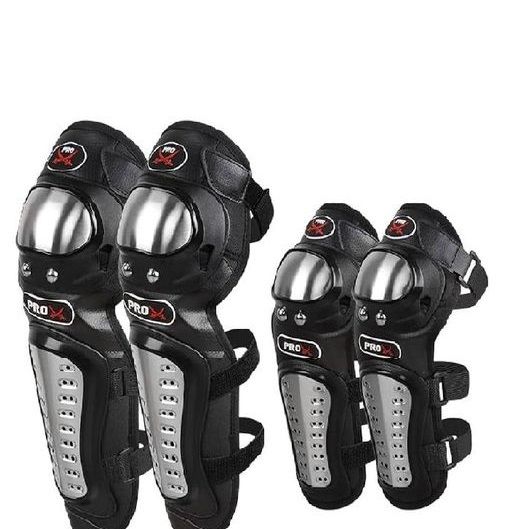 PRO BIKER Motorcycle Knee & Elbow Guards – Protective Riding Gear Set Impact Resistant Pads for Motorbike Riders Motocross Off-Road Safety Armor Adjustable Straps Comfortable Riding Protection
