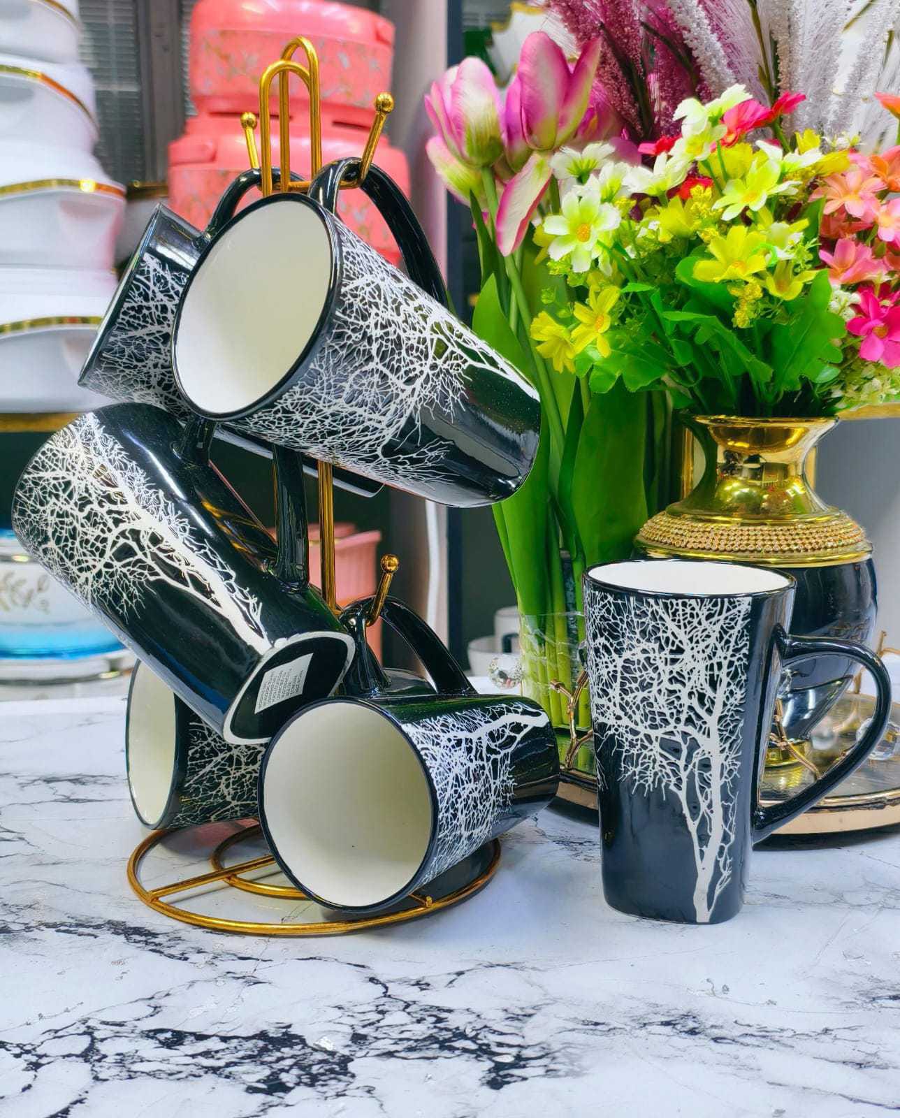 Classy And Elegant Set Of 6 Tree Mugs