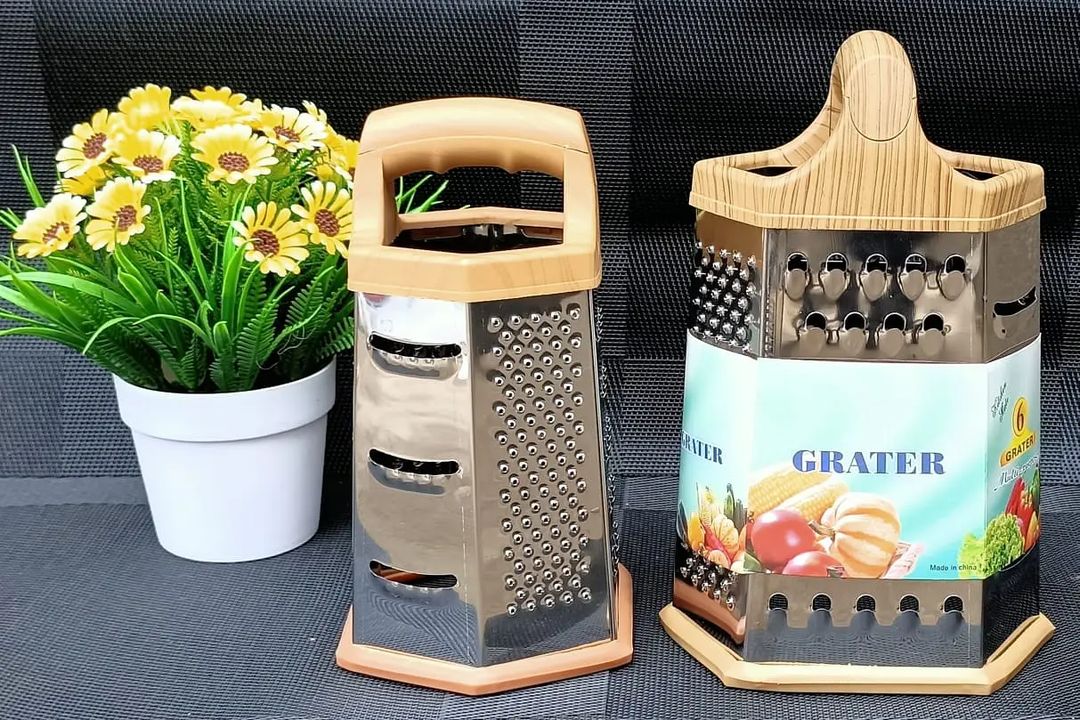 6-Sided Stainless Steel Multipurpose Grater and Slicer Ginger Cheese Cabbage Onion Potato Slicer Chopper Shredder Grater. 1pc