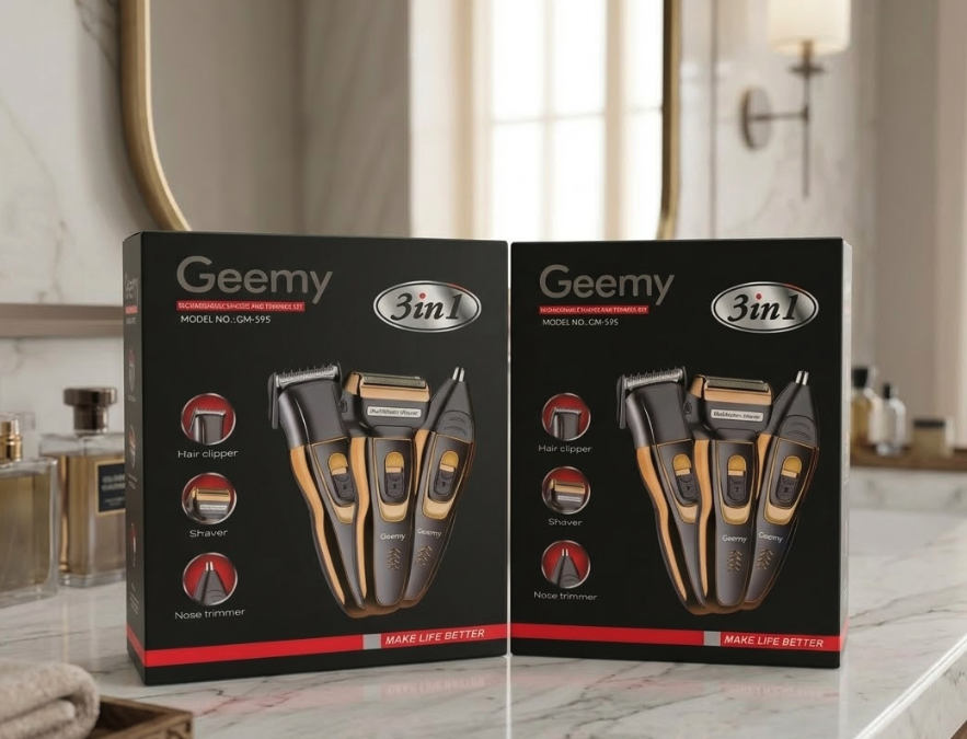 Geemy 3 in 1 Barber Shaving Machine With its rechargeable cordless design and detachable heads