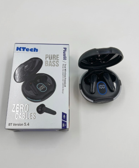 KTech Plus60 | True Wireless Pure Bass Earbuds (BT 5.4)Designed for those who demand "Pure Bass" and a seamless connection