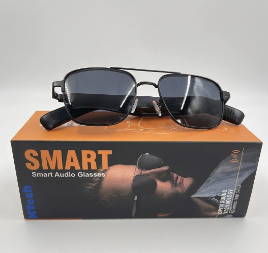 KTech SMART Audio Glasses/Calling Music Playback Voice Assistant Built-in Mic & Open Ear Speakers IPX4 Waterproof Sunglasses Comfortable and Secure Fit Sunglasses Glasses