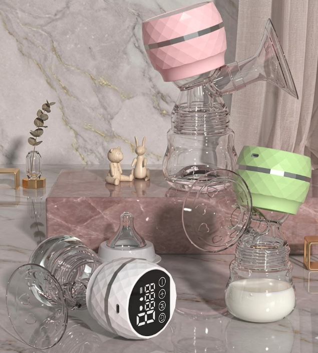 Electric Breast Pump with 9 Speed Levels – Anti-Backflow System – Rechargeable Portable Milk Extractor with Silicone Massage Cup – BPA Free