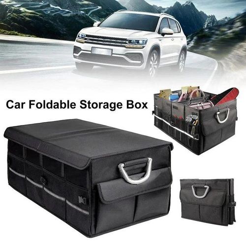 Heavy Duty Car Boot Organizer with Lid – Collapsible Storage Box for Trunk Tools & Groceries