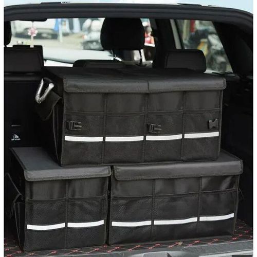 Heavy Duty Car Boot Organizer with Lid – Collapsible Storage Box for Trunk Tools & Groceries