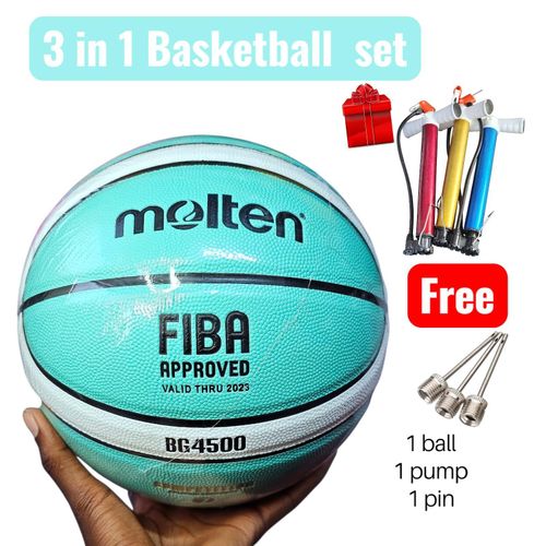 Molten BG4500 Basketball Size 7 Original Leather Ball with Free Pump and Needle