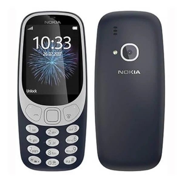 Nokia 3310 with long battery life, FM radio, Snake game, and durable design.