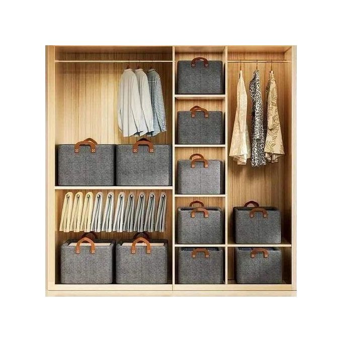 47x29x20cm Foldable grey clothes storage bag / laundry bin