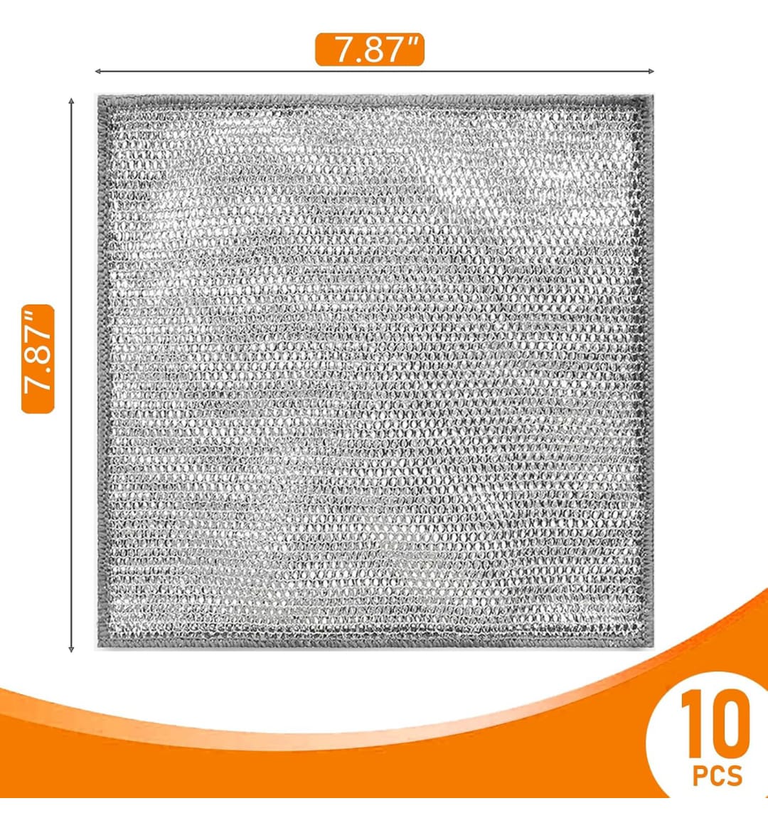 10PCS Set Non-Scratch Steel Wool Dishcloth - Multi Purpose Wire Dishwashing Rags Kitchen Towels And Dishcloths Sets Durable Cleaning Pads Bathroom Home Essentials Cleaning Supplies Tools