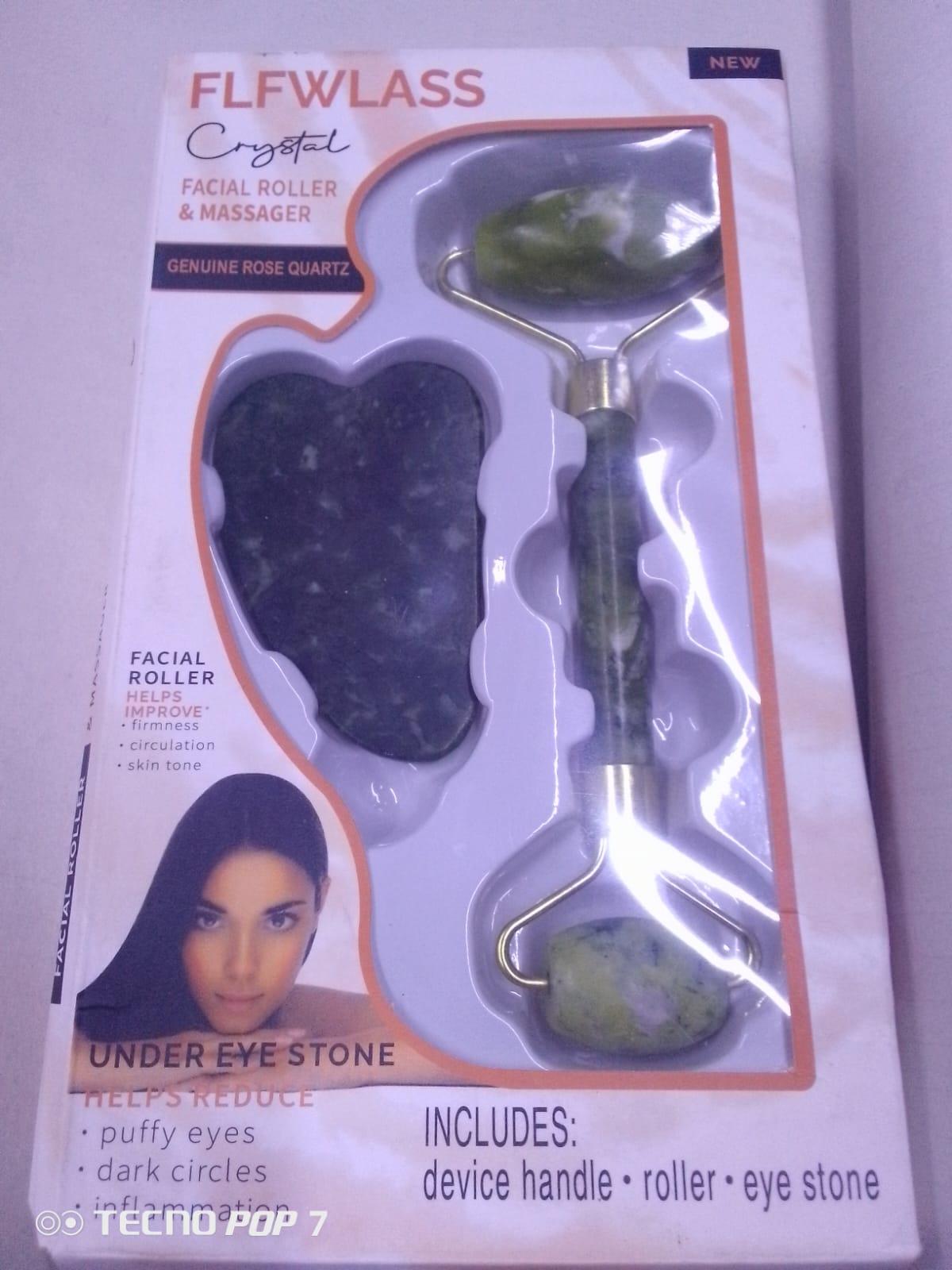 3-in-1 Natural Stone Jade Facial Roller, Guasha & Massager Set - Anti-Wrinkle, Anti-Aging Tool for Firm & Even Skin Tone