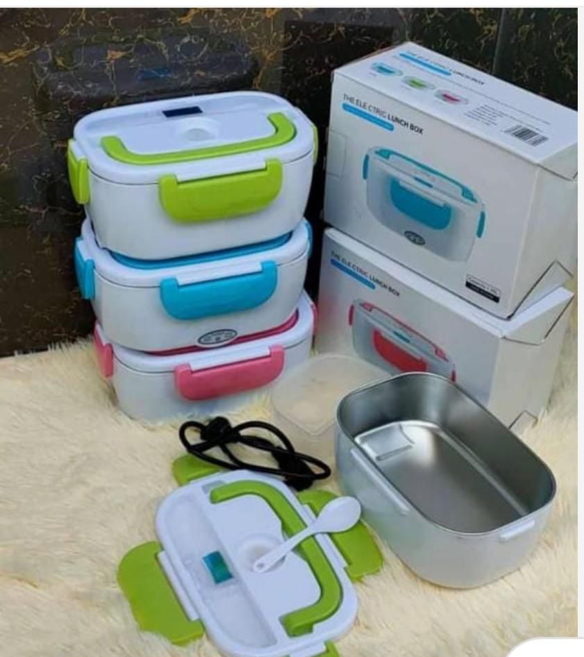 Electric Lunch Box with Metallic Insert Portable Heated Food Container for Office, Travel, School, and Car Use, Keep Meals Warm Anytime, Convenient and Spill-Free Design