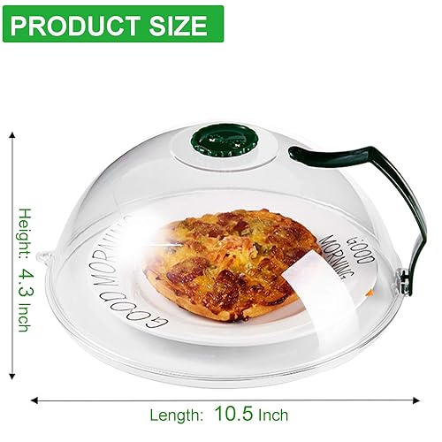 Vent microwave food cover with detachable handle