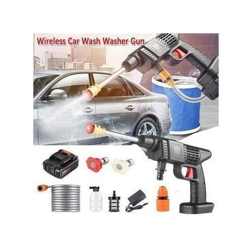Portable Cordless High Pressure Car Washer , Spray Water Gun Machine With 2 Lithium Battery, Interchangeable Nozzles For Cleaning Car, Motorcycle, Bikes, Fence, Wall,Deck Cleaning
