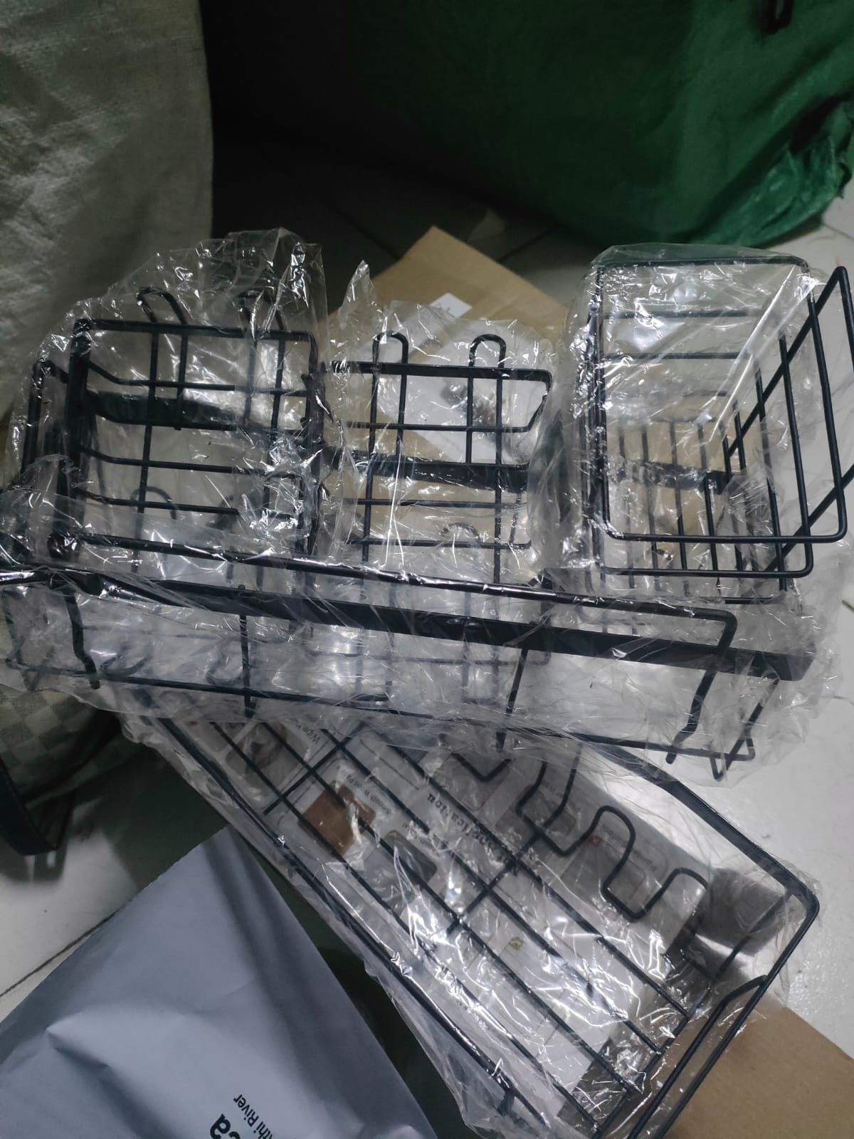 5pcs Set Corner Shower Caddy Shelf/Bathroom Rack Organizer With Adhesive Stickers