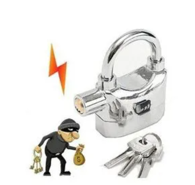 Kin Bar Tamper-proof Security Alarm Padlock Lock (Big)