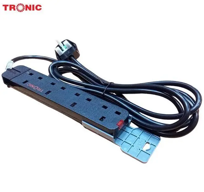 Tronic 4-Way PORT Socket Power Extension Cable 3m