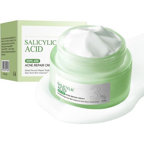 SADOER 3 % Salicylic Acid Repair Cream,Salicylic Acid Face Moisturizer,Pore Shrinkage Acne Skin Improves Acine Scars Motsturizing,Suitable for Oily, Acne Prone Skin