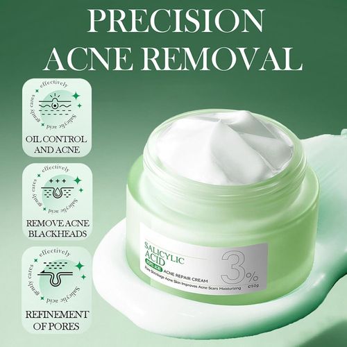 SADOER 3 % Salicylic Acid Repair Cream,Salicylic Acid Face Moisturizer,Pore Shrinkage Acne Skin Improves Acine Scars Motsturizing,Suitable for Oily, Acne Prone Skin