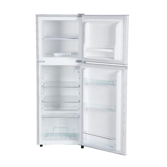 128L Double Door Refrigerator Top Freezer Mounted Energy Efficient Fridge