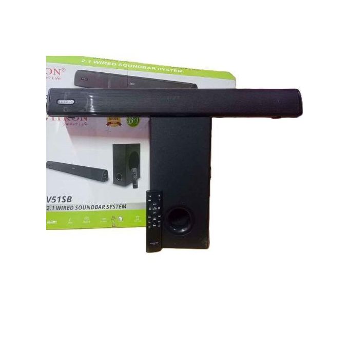 V51SB Wired Powerful Bass and Quality Stereo Sound Bar System with Remote control