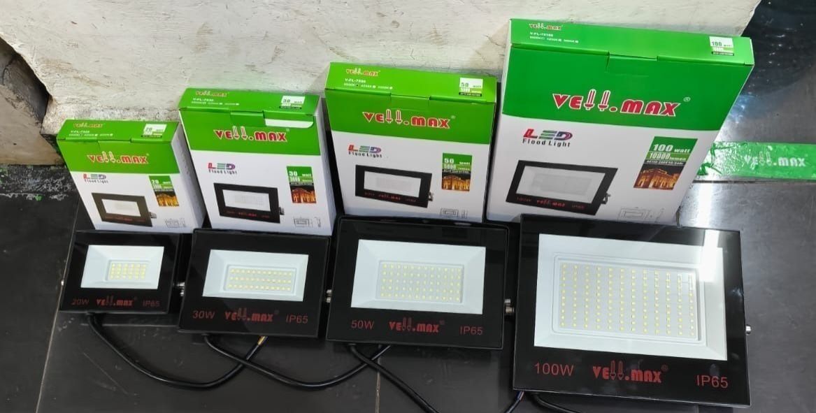 VELLMAX LED AC FLOOD LIGHT -  20W,30W,50W,100W, VELLMAX 252 SERIES AC LED FLOOD LIGHTS 5200 LUMEN LED FLOODLIGHT 10000LM Super Bright Outdoor Security Lights