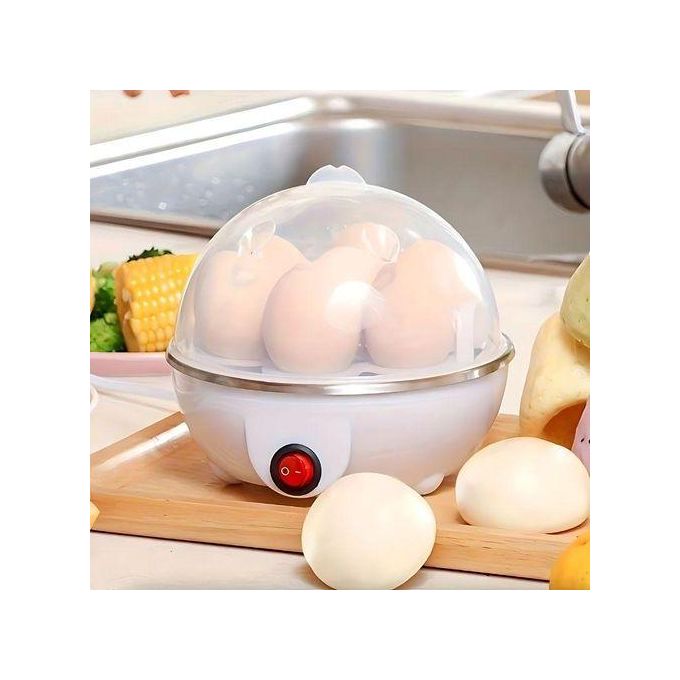 Single Layer Electric Egg Boiler With Automatic Off, 7 Egg Poacher For Steaming, Cooking, Boiling