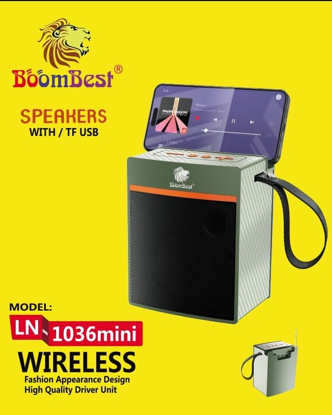 BoomBest Mini LN-1036BT Wireless Bluetooth Speaker ,Wireless Bluetooth Speaker – Powerful Super Bass, Portable Design, 20W Rich Sound, Long Battery Life