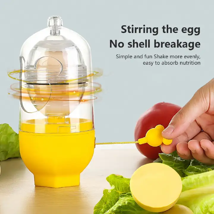 Easy-to-Use Rope Egg Mixer for Perfectly Blended Eggs, Handheld Manual Egg Beater Whisk Tool for Mixing Egg Yolks and Egg Whites Evenly Without Breaking Shells, Ideal Kitchen Gadget for Cooking