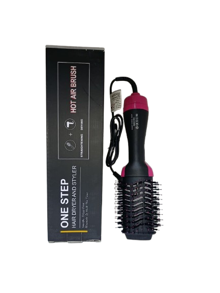 2-in-1 Hot Air Brush Hair Dryer & Styler – One Step Blow Dryer Brush for Straightening, Volumizing & Curling – Electric Hair Styling Comb