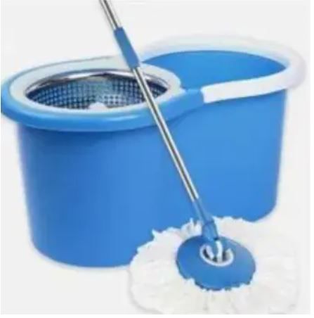 360° Spin Mop & Bucket Set with Wringer, Microfiber Floor Cleaning Mop, Adjustable Handle, Easy Drain System