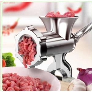12-Inch Alloy Manual Meat Mincer Grinder Heavy Duty Hand Crank with Stainless Steel Blades, Clamp-On Kitchen Meat Grinder for Sausage, Beef, Chicken, Vegetables Durable Food Processor