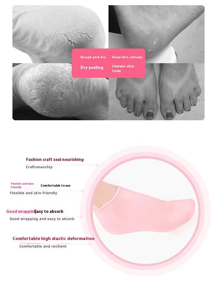 Silicone Socks for Dry Cracked Heels | Foot Care Moisturizing Socks | Reusable|Multipurpose Silicone Socks | Waterproof Sand-proof Foot Mask | Improve Dry Cracked Heels|Buy 2 Save More
