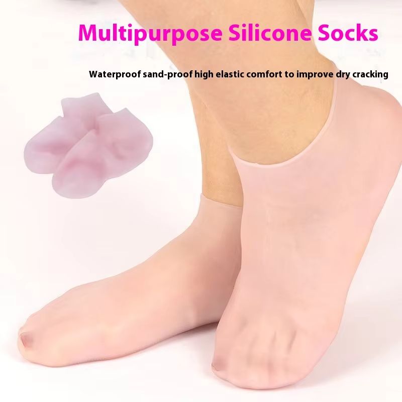 Silicone Socks for Dry Cracked Heels | Foot Care Moisturizing Socks | Reusable|Multipurpose Silicone Socks | Waterproof Sand-proof Foot Mask | Improve Dry Cracked Heels|Buy 2 Save More