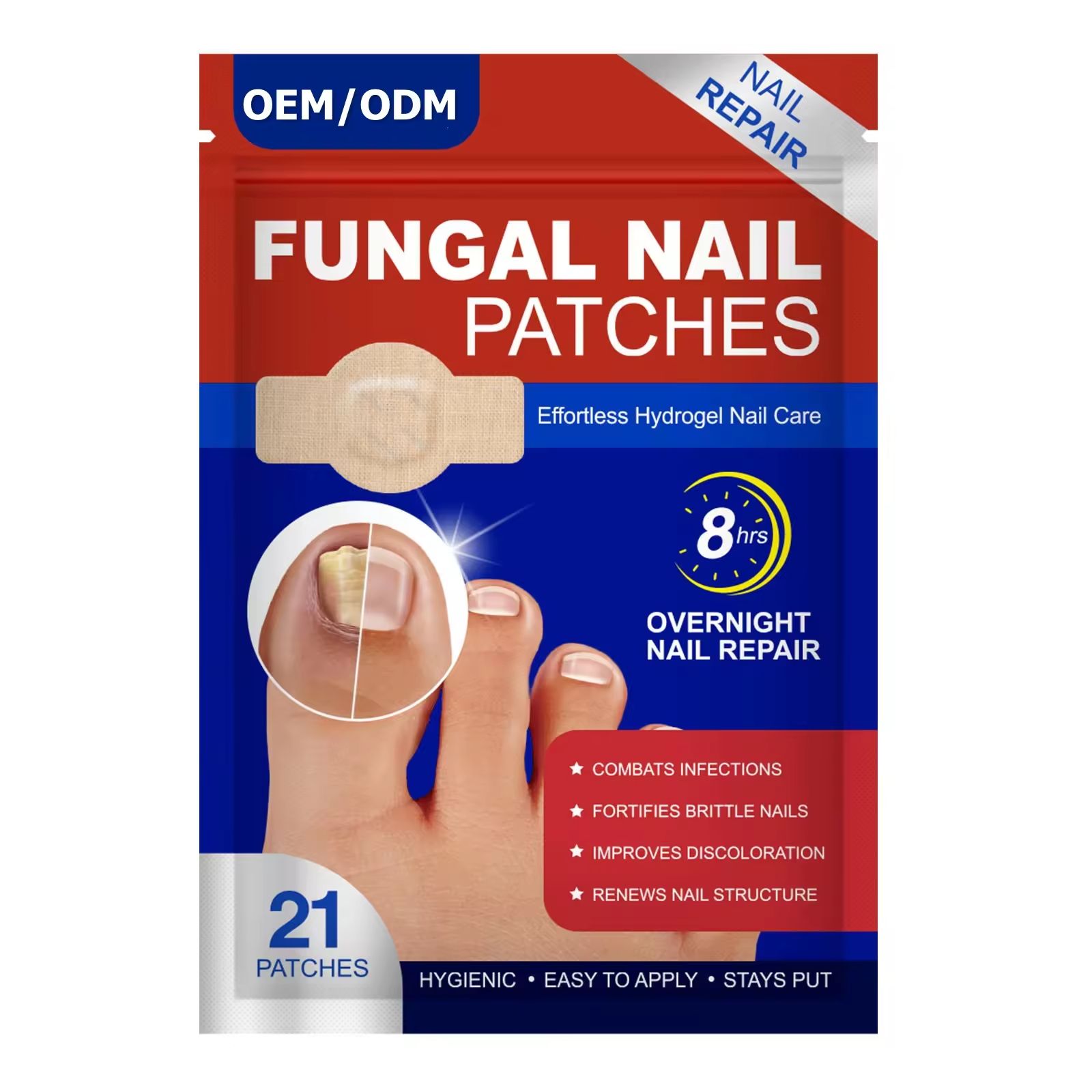 21 Patches Fungal Nail Treatment | Toenail Fungus Repair | Nail Discoloration & Brittle Nails | Overnight Hydrogel Care | Hypoallergenic | Easy to Apply | Ship to Kenya